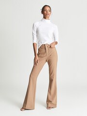Reiss White Jersey Rollneck Top - Image 1 of 5