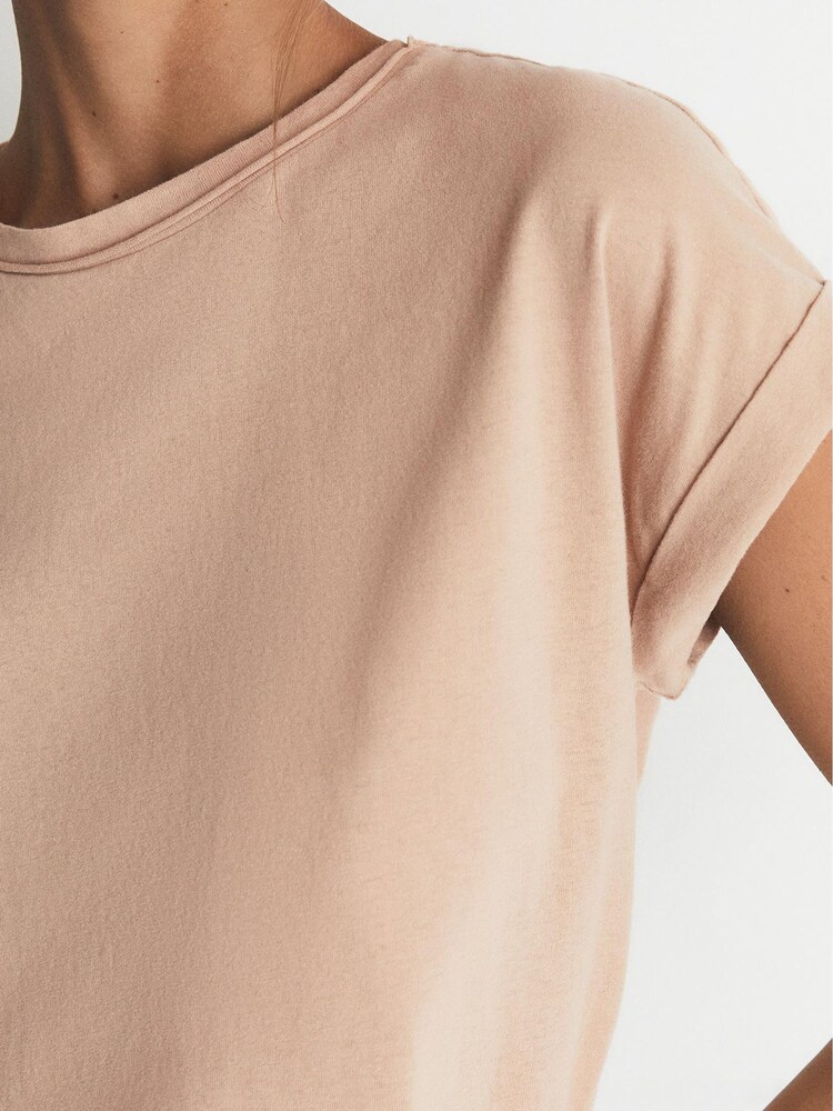 Reiss Camel Tereza Cotton Jersey T-Shirt - Image 6 of 6 Reiss Camel Tereza Cotton Jersey T-Shirt - Image 6 of 6