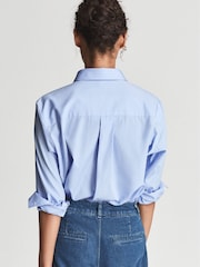 Reiss Blue Jenny Cotton Poplin Shirt - Image 4 of 5