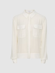 Reiss Pale Yellow Junie Twin Pocket Shirt - Image 2 of 6