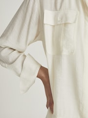 Reiss Pale Yellow Junie Twin Pocket Shirt - Image 3 of 6