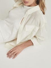 Reiss Pale Yellow Junie Twin Pocket Shirt - Image 5 of 6