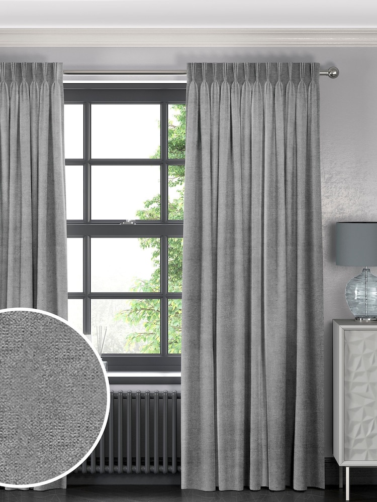 Grey Lazio Made To Measure Curtains - Image 1 of 8 Grey Lazio Made To Measure Curtains - Image 1 of 8