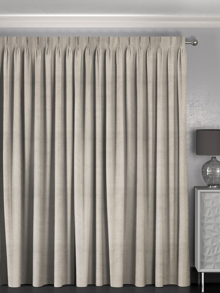 Oyster Natural Lazio Made To Measure Curtains - Image 2 of 8