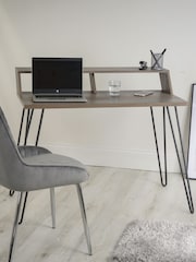 Koble Lime Wash Grey Bea Smart Compact Desk - Image 1 of 5