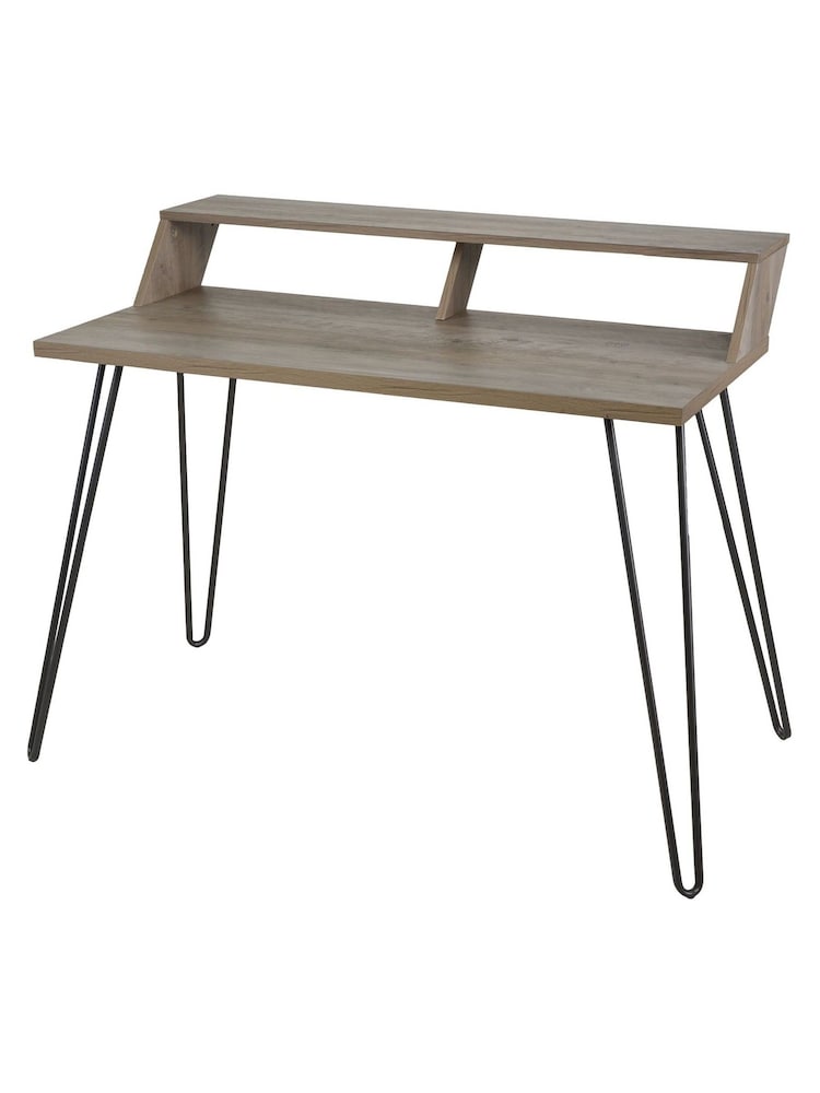 Koble Lime Wash Grey Bea Smart Compact Desk - Image 2 of 5