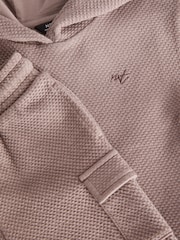 Tan Brown Short Sleeve Textured Hoodie and Shorts Set (3mths-7yrs) - Image 8 of 8