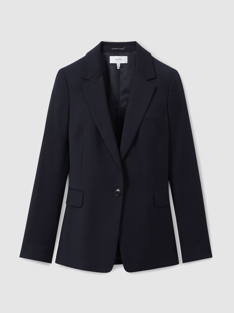 Reiss Navy Haisley Petite Single Breasted Suit Blazer - Image 2 of 8