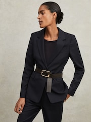 Reiss Navy Haisley Petite Single Breasted Suit Blazer - Image 3 of 8