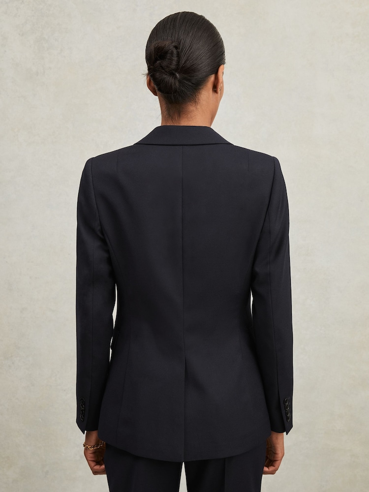 marine - de costumeReiss Haisley en laine à boutonnage simpleBlend Blazer - Image 5 of 7