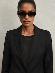 Reiss Black Haisley Single Breasted Suit Blazer - Image 4 of 10