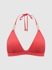 Reiss Pink Ripley Triangle Bikini Top - Image 2 of 5