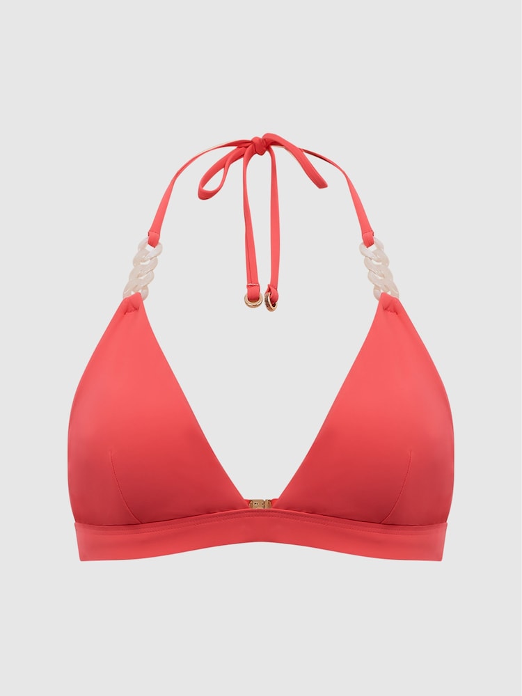 Reiss Pink Ripley Triangle Bikini Top - Image 2 of 5