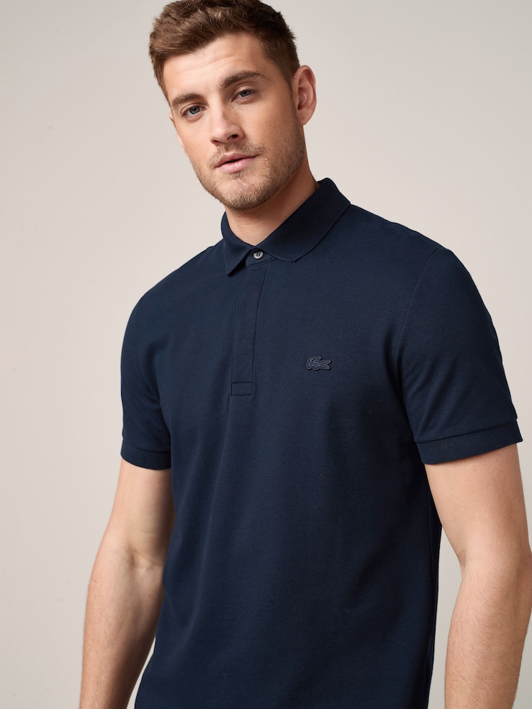 Buy Lacoste Navy Blue Tonal Logo Paris Polo Shirt from the Next UK