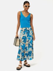 Jigsaw Blue Clouded Leopard Midi Skirt - Image 3 of 7