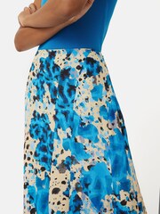 Jigsaw Blue Clouded Leopard Midi Skirt - Image 4 of 7
