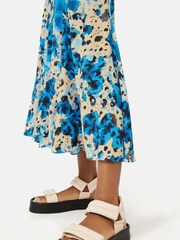 Jigsaw Blue Clouded Leopard Midi Skirt - Image 5 of 7