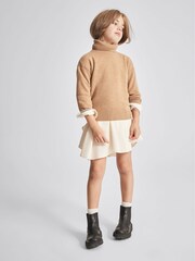 Reiss Camel Nova Junior Knitted Cashmere Mix Roll Neck Jumper - Image 1 of 5