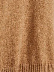 Reiss Camel Nova Junior Knitted Cashmere Mix Roll Neck Jumper - Image 5 of 5