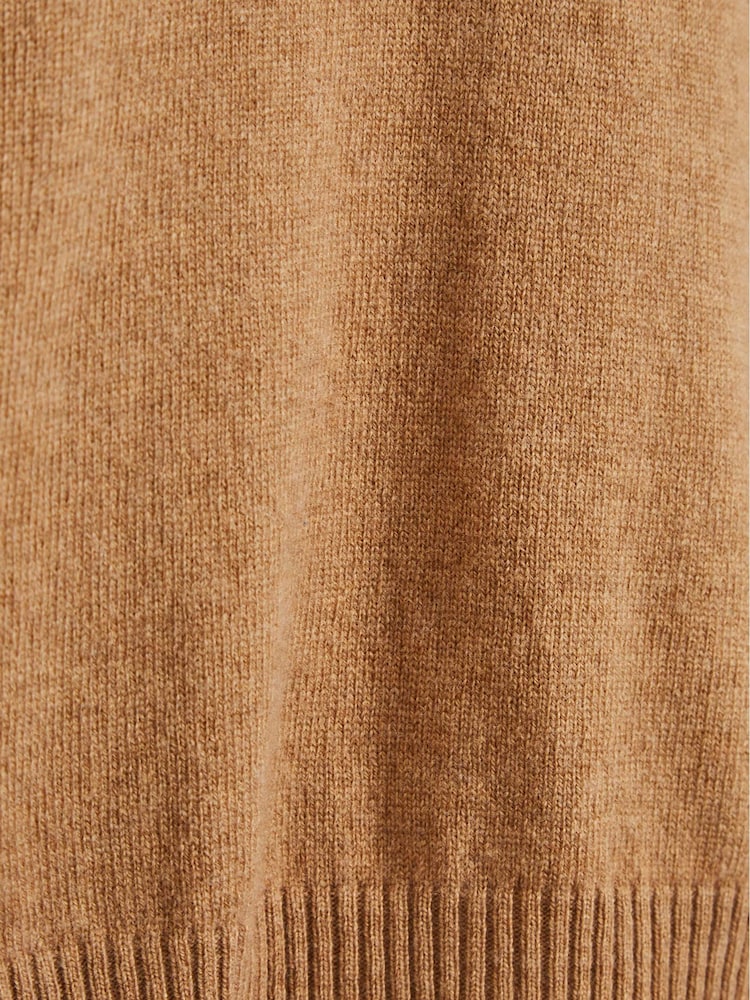 Reiss Camel Nova Junior Knitted Cashmere Mix Roll Neck Jumper - Image 5 of 5