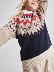 Reiss Red Gigi Junior Fair Isle Pattern Jumper - Image 4 of 6