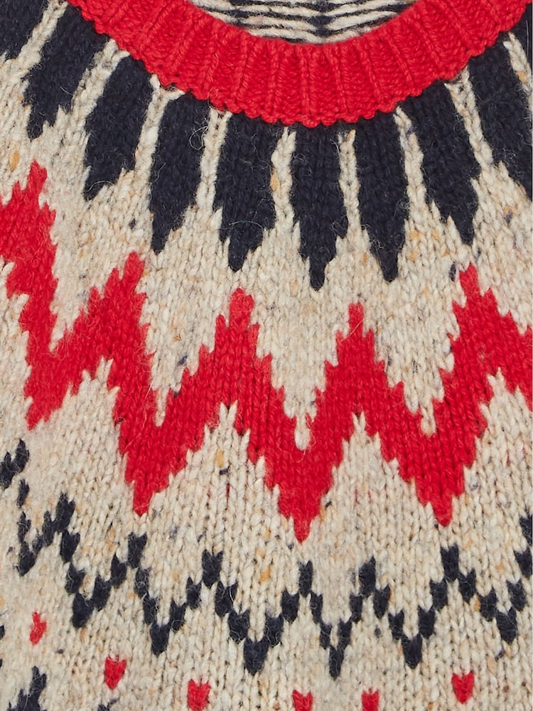 Reiss Red Gigi Junior Fair Isle Pattern Jumper - Image 6 of 6