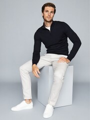 Jūras spēki - Reiss Blackhall merino vilnas džemperis ar rāvējslēdzēja apkakli - Attēls 1 no 1