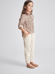 Reiss Pink Leah Jr Floral Print Top - Image 1 of 6