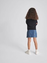 Reiss Navy Cora Junior Stripe Trim V-Neck Jumper - Image 5 of 6