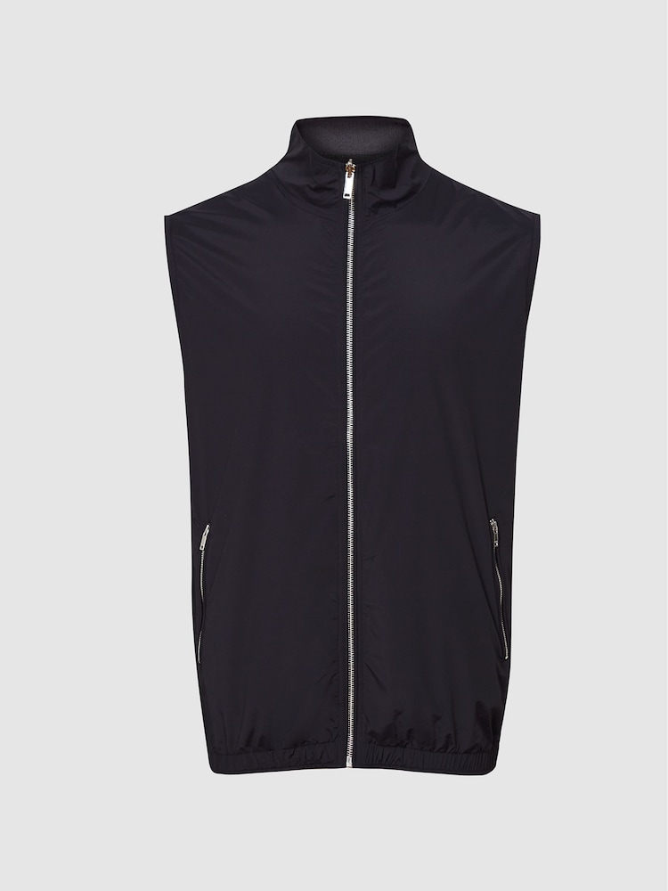 Reiss Navy/Charcoal Coleville Hybrid Reversible Gilet - Image 2 of 7
