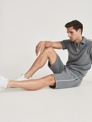 Reiss Sage Lotus Velour Loungewear Shorts - Image 1 of 5