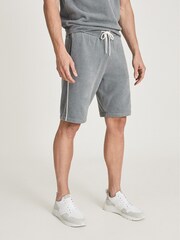 Reiss Sage Lotus Velour Loungewear Shorts - Image 3 of 5