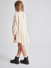 Reiss Ivory Nettie Junior Lace Trim Mini Dress - Image 5 of 6