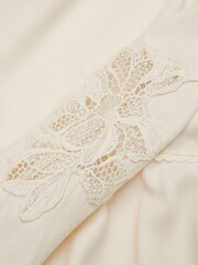 Reiss Ivory Nettie Junior Lace Trim Mini Dress - Image 6 of 6