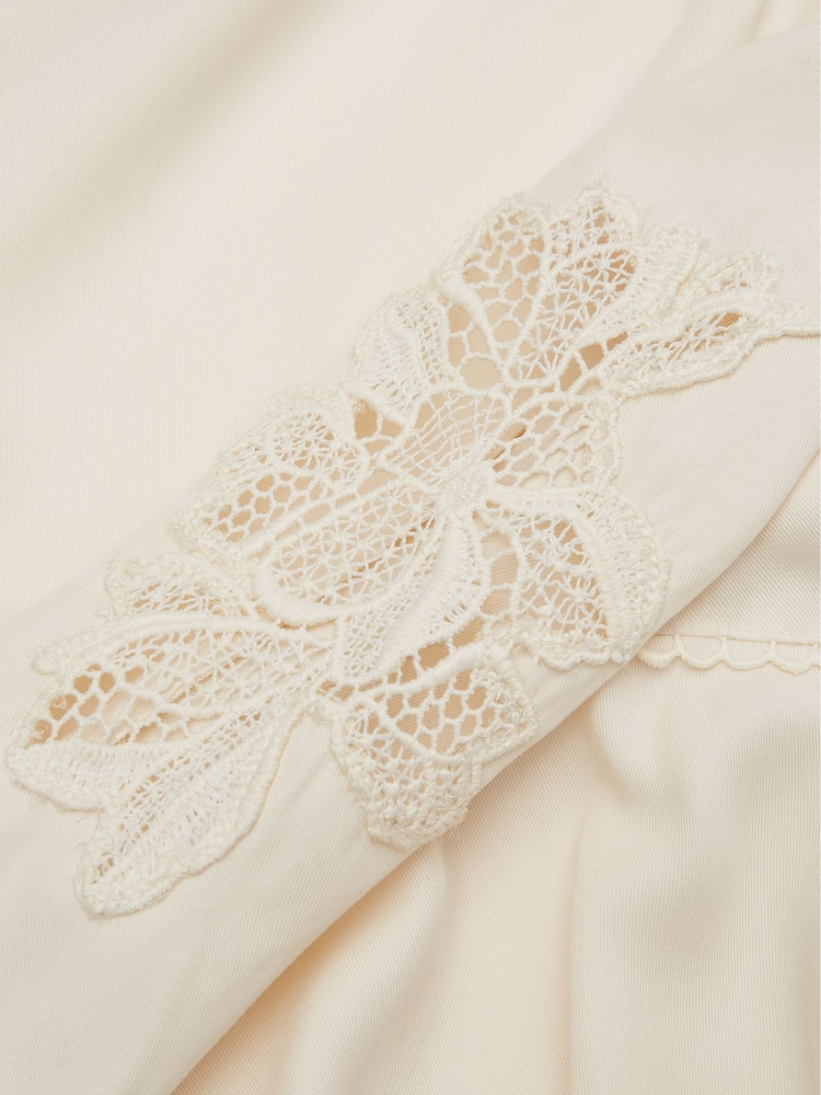 Reiss Ivory Nettie Junior Lace Trim Mini Dress - Image 6 of 6