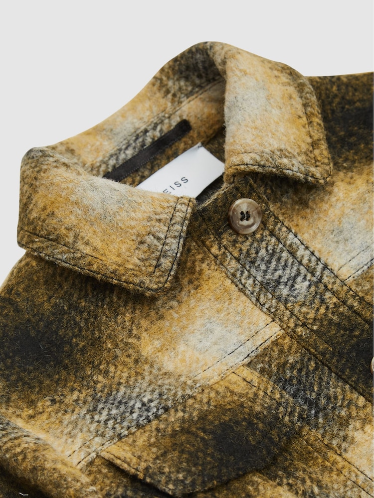 Reiss Yellow Tilly Jr Check Overshirt - Image 6 of 6