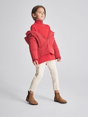Reiss Red Thea Jr Hooded Puffer Jacket - Image 1 of 7