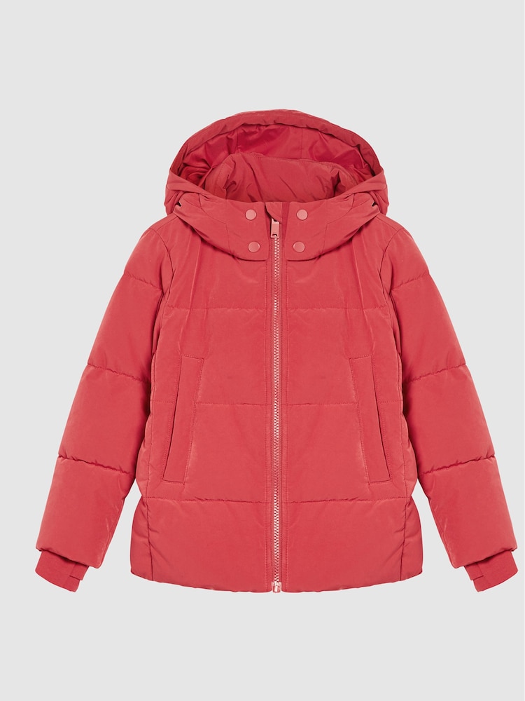 Reiss Red Thea Jr Hooded Puffer Jacket - Image 2 of 7
