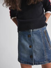 Reiss Mid Blue Kayleigh Junior Denim Mini Skirt - Image 4 of 7