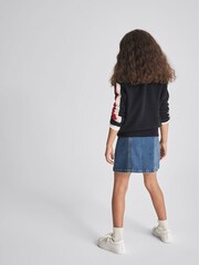 Reiss Mid Blue Kayleigh Junior Denim Mini Skirt - Image 5 of 7