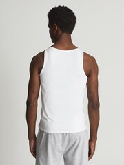 Reiss White Vinnie Stretch Organic Cotton Nightwear Vest - Image 5 of 7