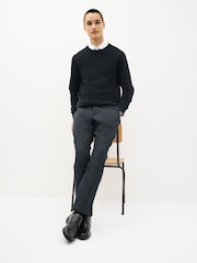 Navy Blue Regular Pure 100% Cotton Jumper - Image 2 of 5