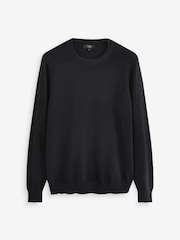 Navy Blue Regular Pure 100% Cotton Jumper - Image 5 of 5