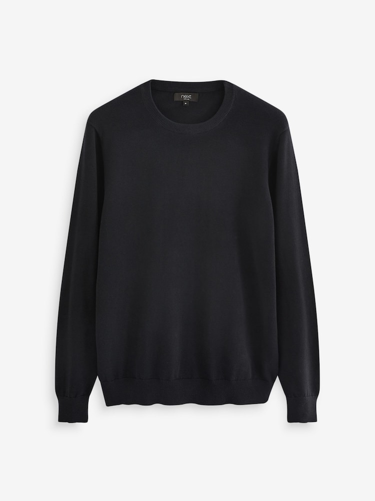 Navy Blue Regular Pure 100% Cotton Jumper - Image 5 of 5