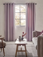 Purple Mauve Matte Velvet Lined Eyelet Curtains - Image 2 of 9