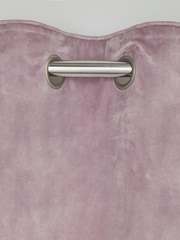 Purple Mauve Matte Velvet Lined Eyelet Curtains - Image 8 of 9