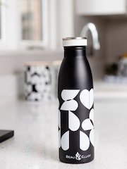 Beau And Elliot Black Monochrome Brokenhearted Insulated Drinks Bottle 500ml - Image 1 of 3