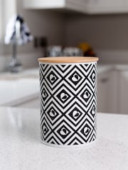 Beau And Elliot White Monochrome Tile Canister - Image 1 of 2