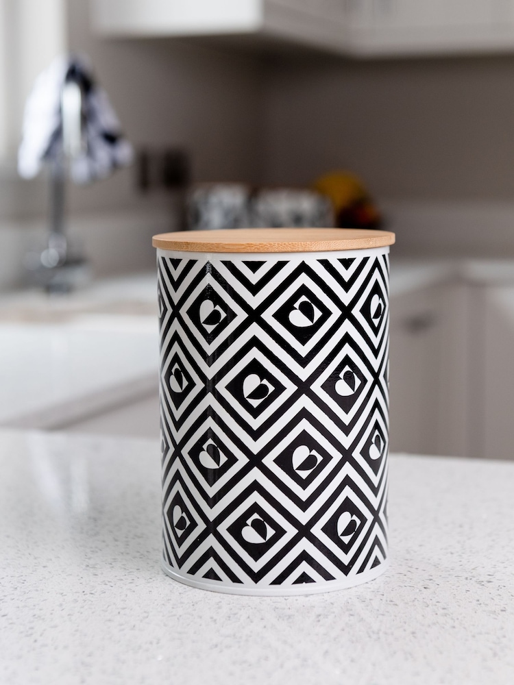 Beau And Elliot White Monochrome Tile Canister - Image 1 of 2