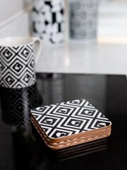 Beau And Elliot Set of 4 White Monochrome Tile - Image 8 of 8
